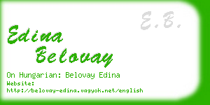 edina belovay business card